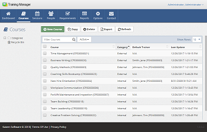 Course List View The course list view displays your company's master list of courses available
for training (Course Catalog). Filter by Course Category or use the Search box to quickly
locate a course in the list.