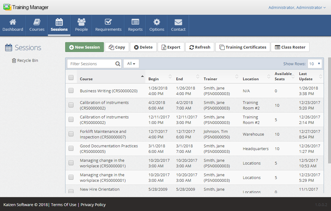 Training Manager Web Edition Screenshots: View the screenshot gallery.