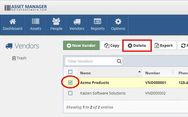 CheckAndDeleteVendor