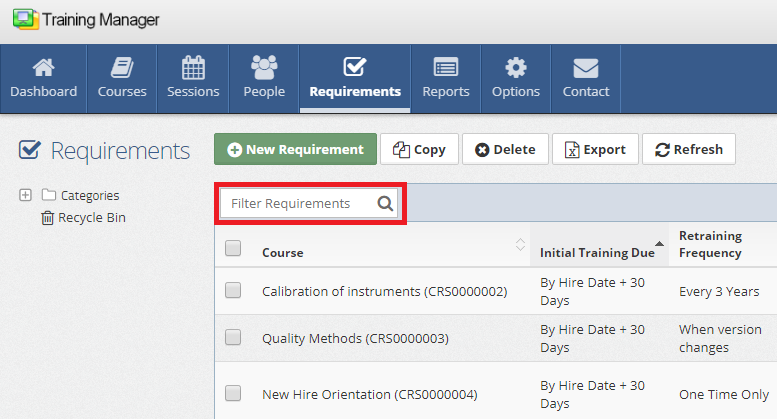 SearchRequirements