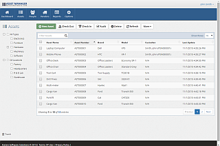 Asset List View The asset list view displays your company assets in rows and allows for easy sorting and filtering of the asset records.