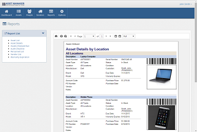 Reports You can view, print, and download reports from the Reports page.